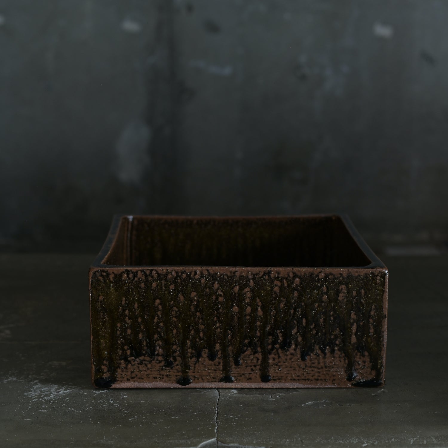 平山元康｜飴釉正角鉢｜25-030