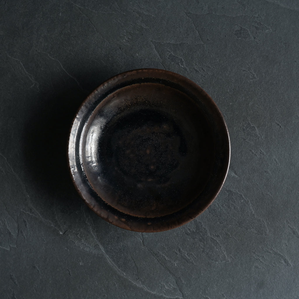 平山元康｜飴黒皿＜６寸＞｜25-047