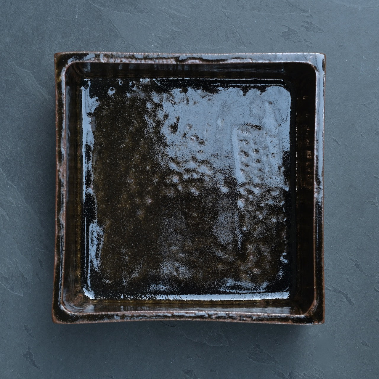 平山元康｜飴釉正角鉢｜25-030