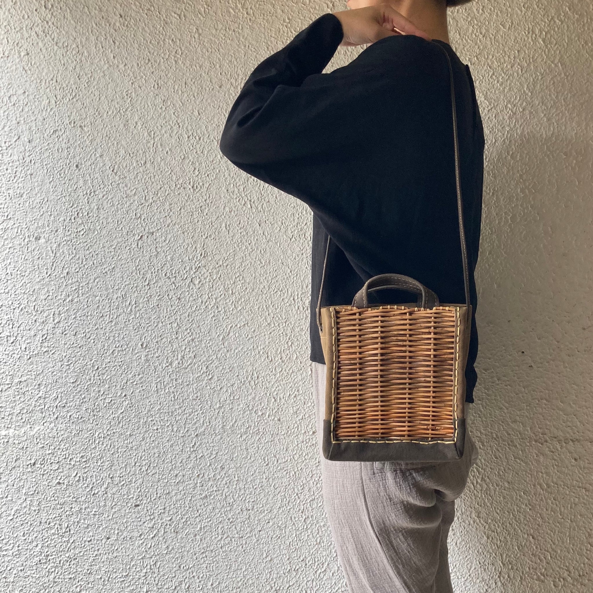 ebagos｜キャンバス・カゴ袋ショルダー｜25AW #15609｜BEKA