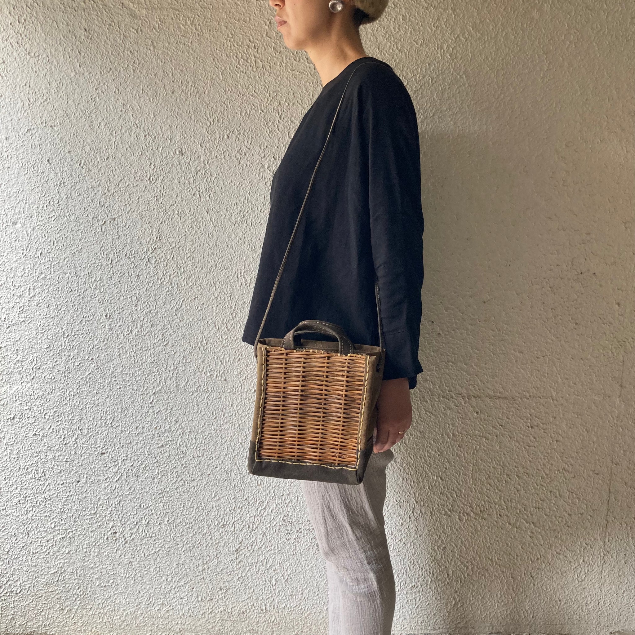 ebagos｜キャンバス・カゴ袋ショルダー｜25AW #15609｜BEKA