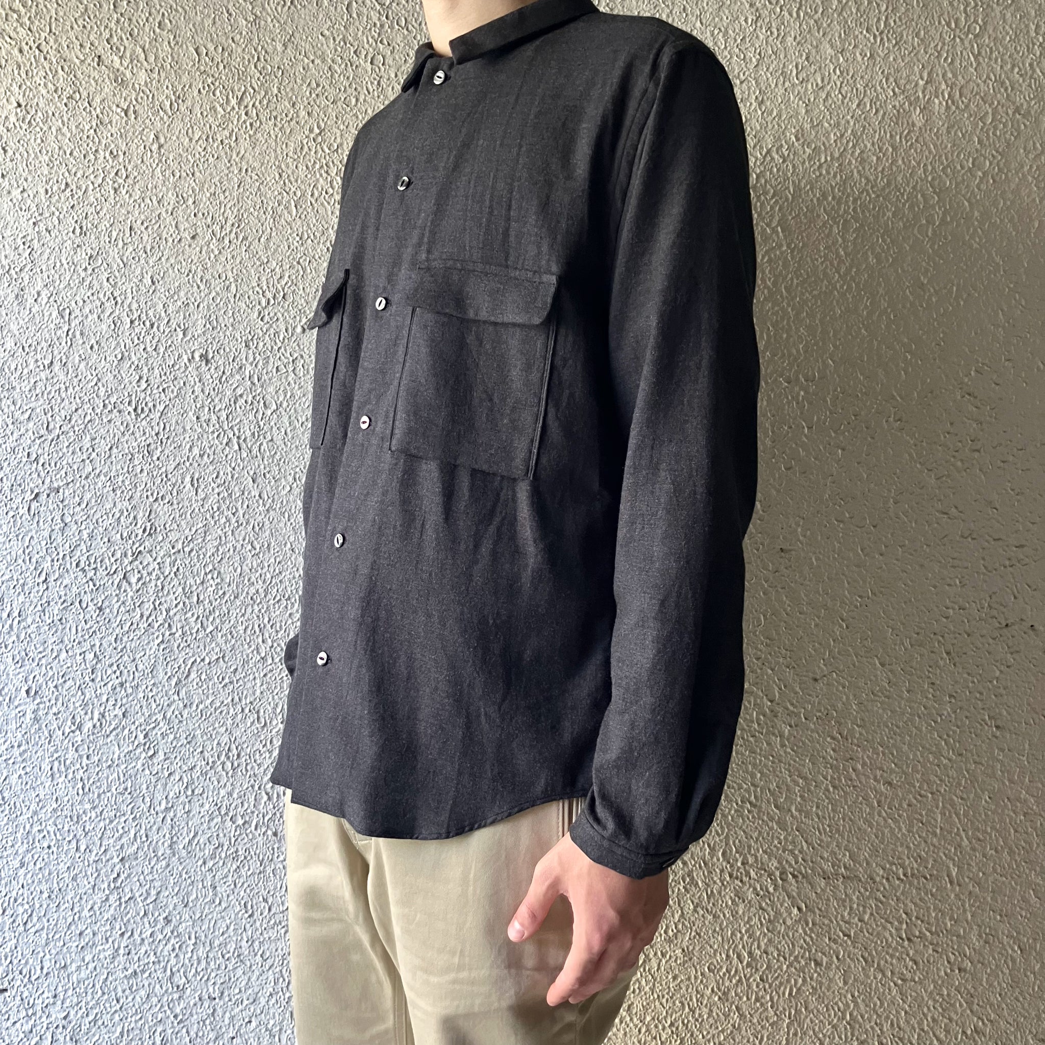 klause｜クロイゼ｜Open-Necked Work Shirts｜Charcoal Gray