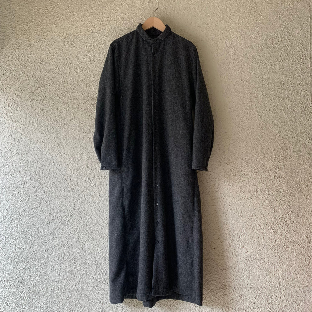 klause｜クロイゼ｜L-S Loose Fit Long Length shirts｜wool｜charcoal gray