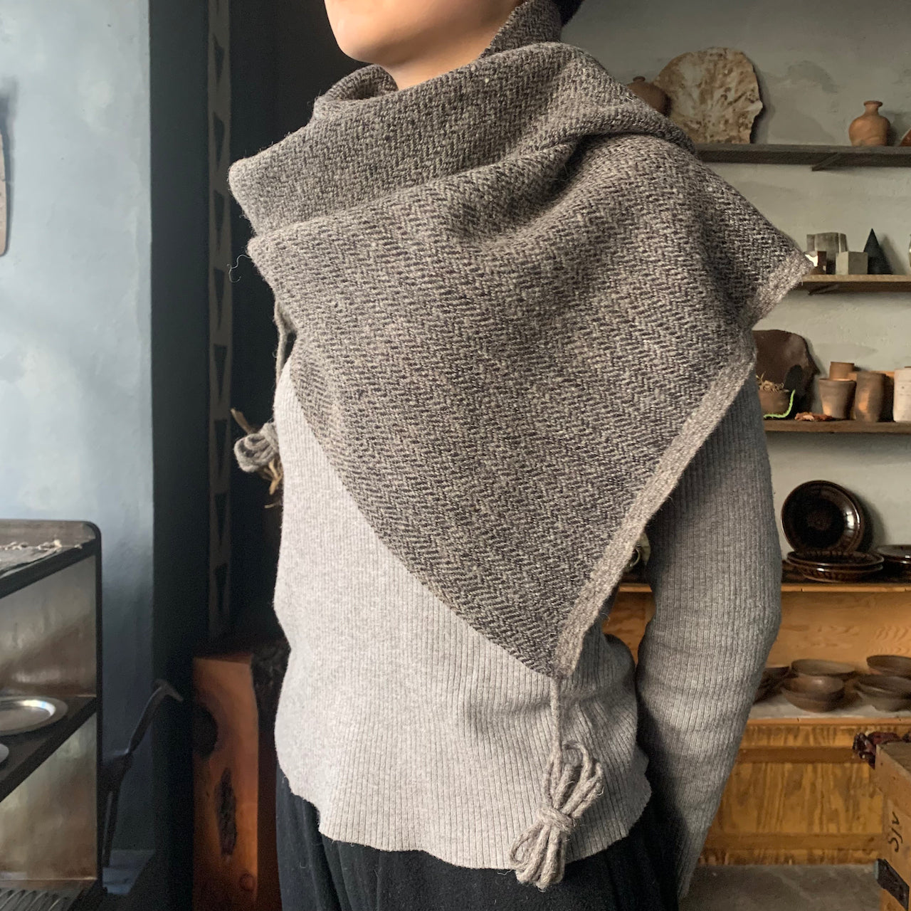 MAKI TEXTILE STUDIO｜5520W｜腰巻き ヘリンボーン