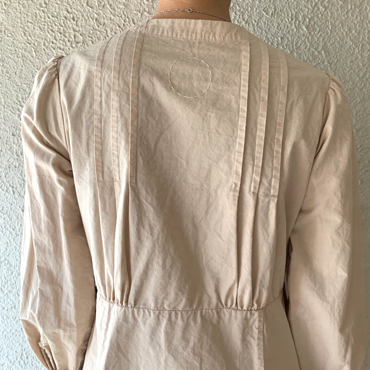 COSMIC WONDER｜17CW17281｜Cotton linen classic broadcloth 1920's work dress｜Beeswax