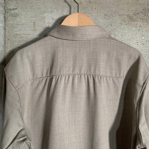MITTAN｜SH-145｜ストレッチNMウールシャツ｜灰茶