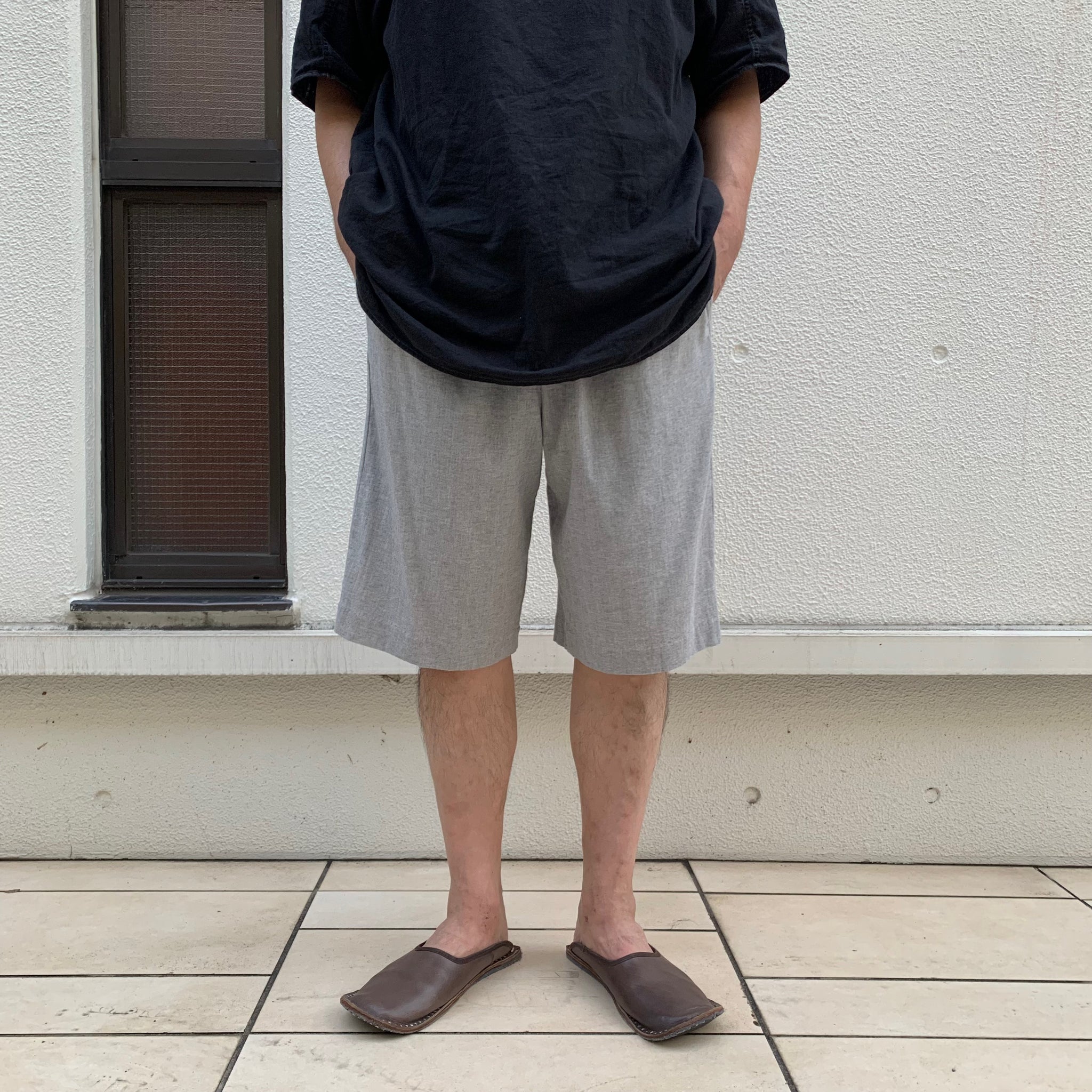 BIWACOTTON×KAZUTO KOBAYASHI｜ビワコットン｜ショートパンツ｜3413304｜グレー