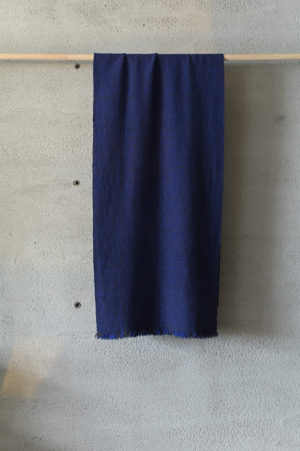 高見由香｜Yuka Takami｜カシミヤストール あじろ 青茶A｜M-40