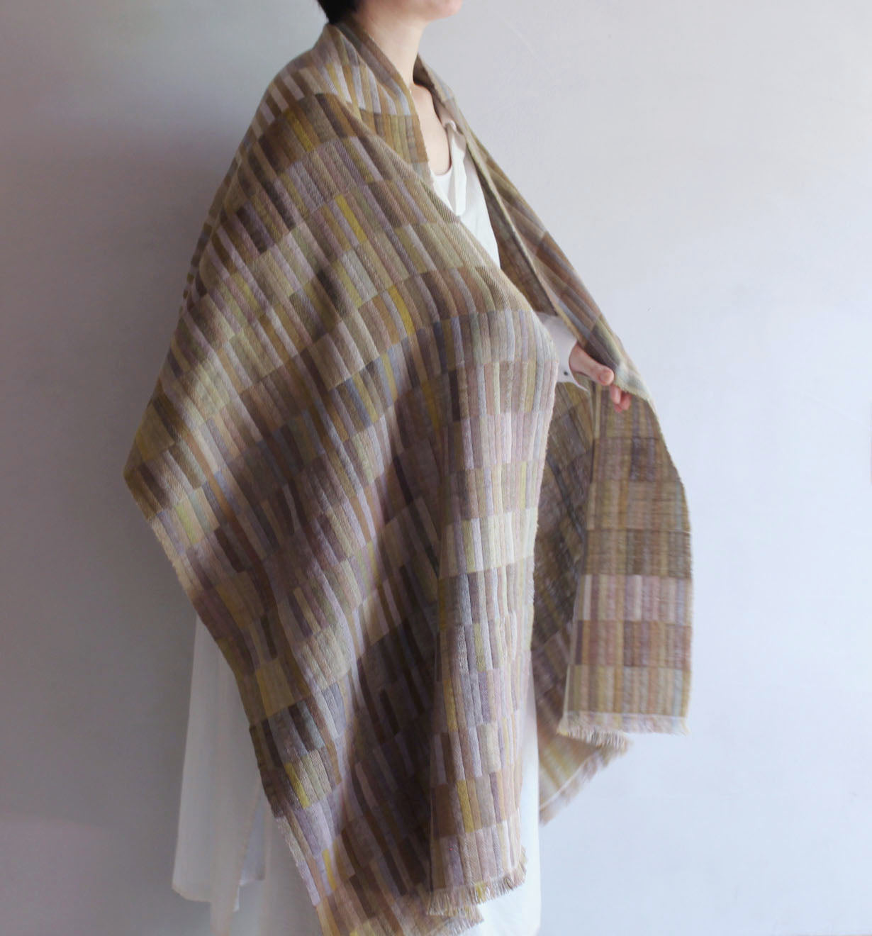 高見由香｜Yuka Takami｜カシミヤ二重織ストール 草の穂A｜M-11