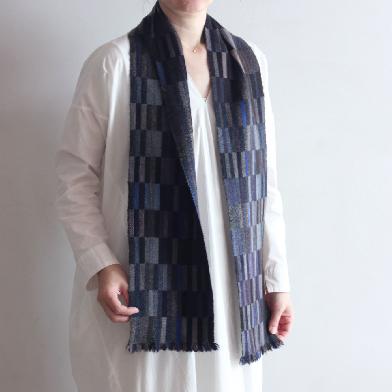 高見由香｜Yuka Takami｜カシミヤ二重織ストール 夜海｜M-22