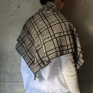 mills scarf｜Dot Check｜charcoal black