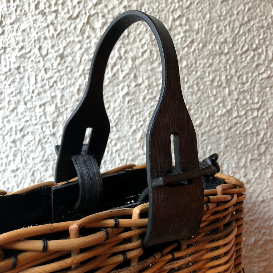 ebagos｜角たてバスケットS・スイッチハンドル｜リネンかぶせ｜22AW #12613｜BK