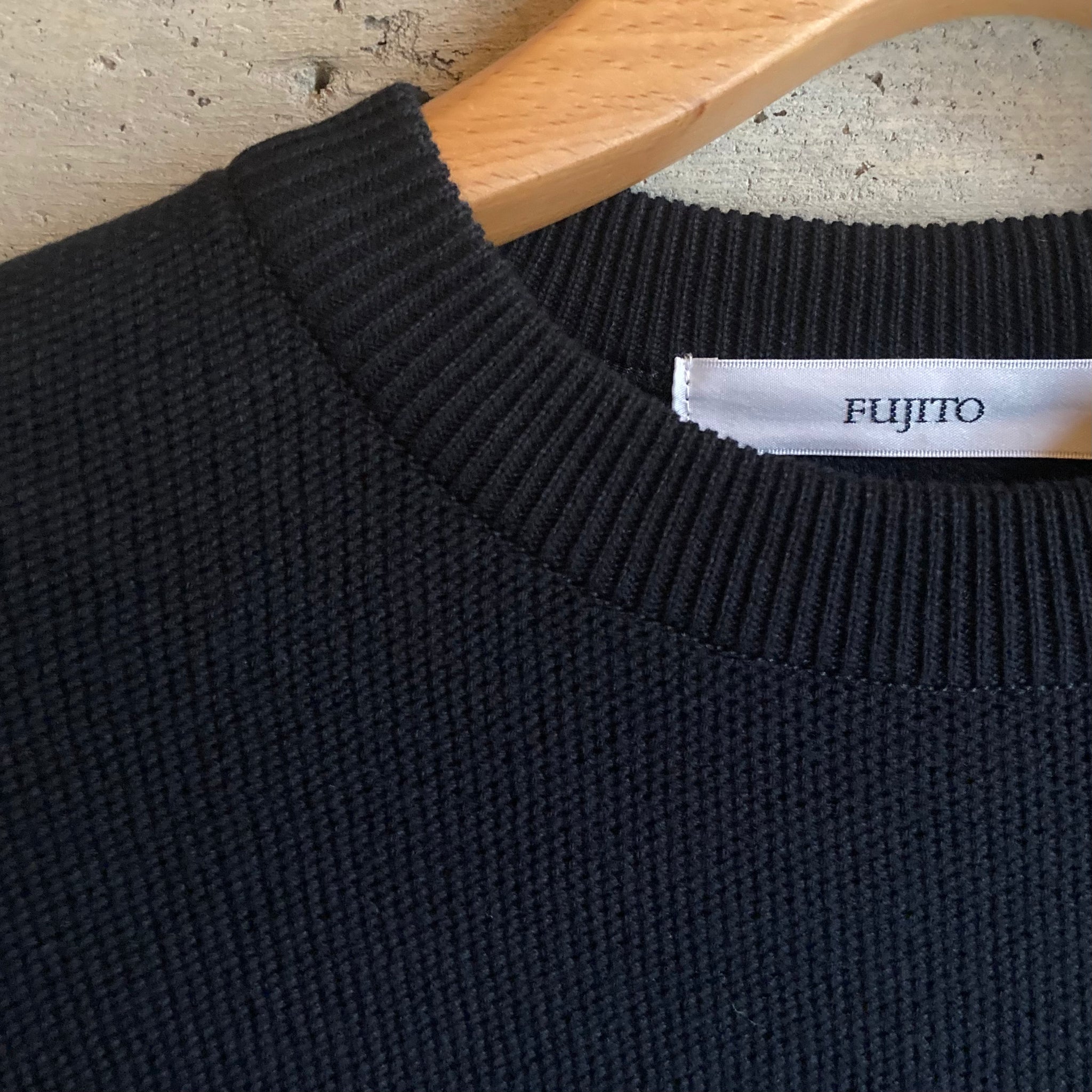 FUJITO｜L/S Knit T-shirts｜Black《Roundaboutカラー別注》
